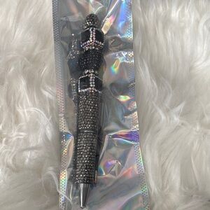 Black and Silver Rhinestone Pen